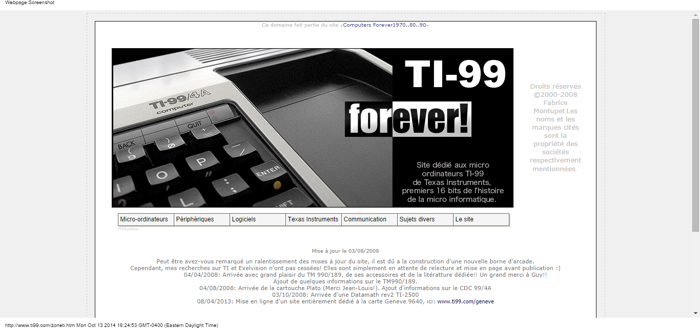 Details : TI-99 Forever!