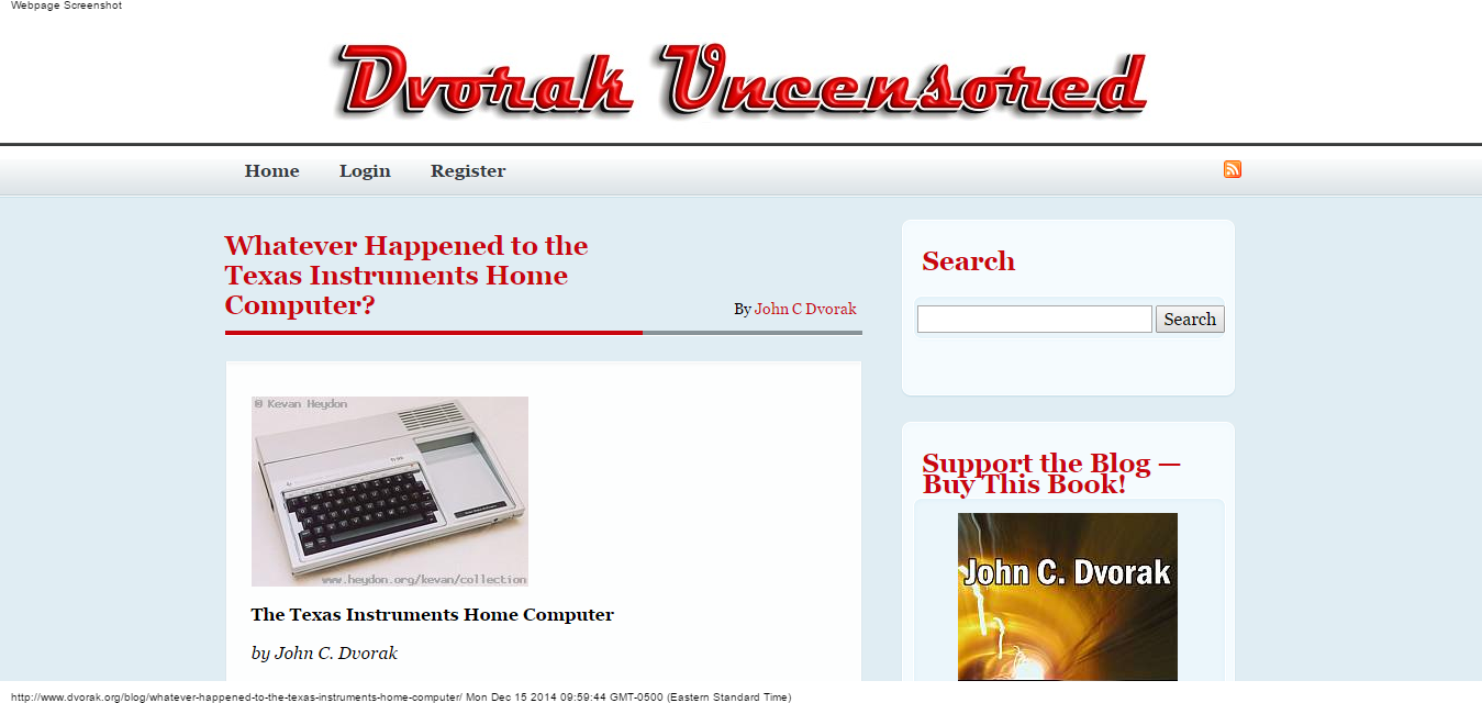 Details : Whatever Happened to the Texas Instruments Home Computer? &laquo;  Dvorak News Blog