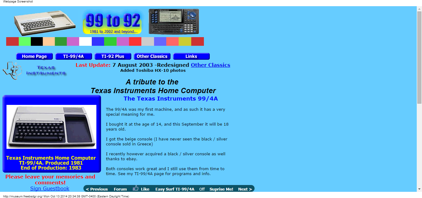 Details : 99 to 92: A tribute to Texas Instruments Home Computers